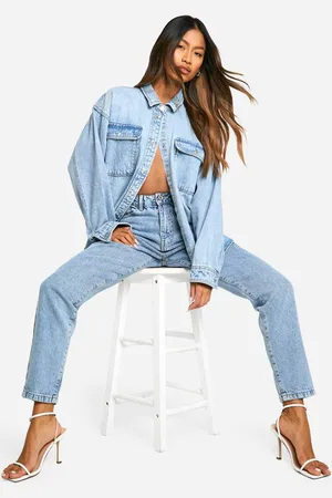 Boohoo Womens Basics High Waisted Slim Fit Jeans