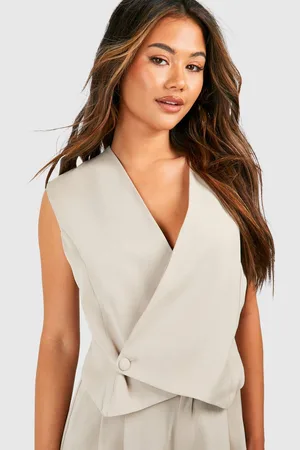 Boohoo Womens Asymmetric Button Front Waistcoat