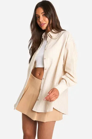 Boohoo Womens Oversized Multi Stripe Shirt
