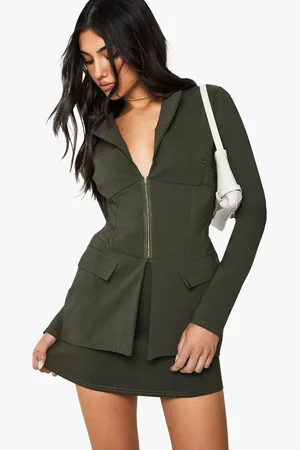 Boohoo Womens Bengaline Split Hem Mini Skirt