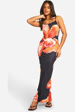Boohoo Womens Floral Strappy Maxi Dress