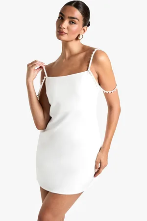 Boohoo Womens Pearl Strap Mini Dress