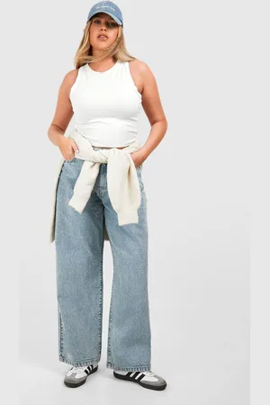 Boohoo Womens Plus Basics Boyfriend Jeans