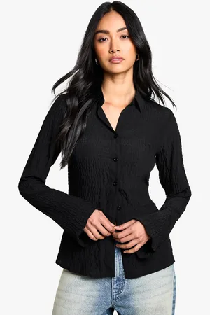Boohoo Womens Textured Seersucker shirt