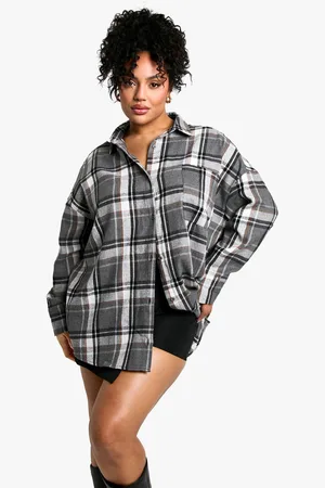 Boohoo Womens Plus Checked Shirt