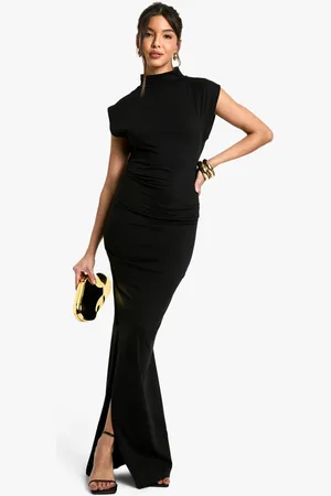 Boohoo Womens Ruched High Neck Midaxi Dress