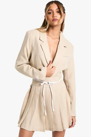 Boohoo Womens Tailored Woven Pleated Mini Skirt