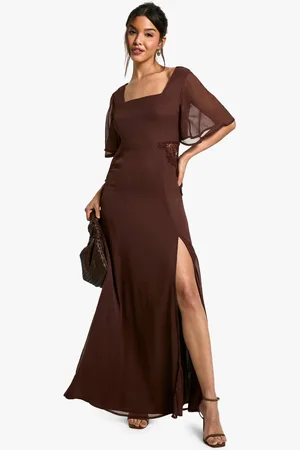 Boohoo Womens Lace Angel Sleeve Midaxi Dress