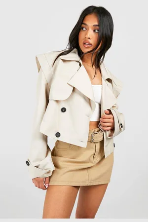 Boohoo Womens Petite Short Trench Coat