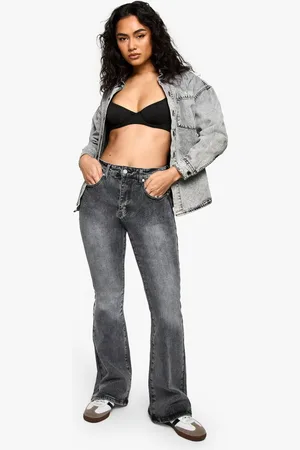 Boohoo Womens The High Waist Flared Jean