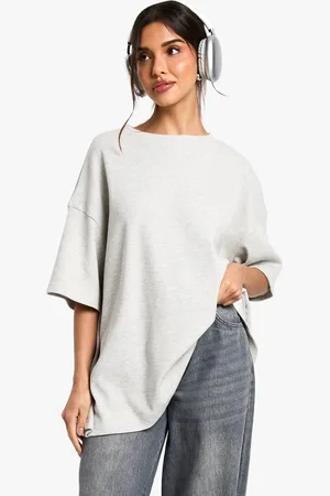 Boohoo Womens Waffle Oversized tshirt