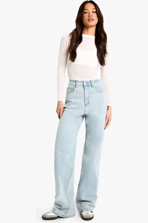 Boohoo Womens The Tall High Waist Loose Straight Jean