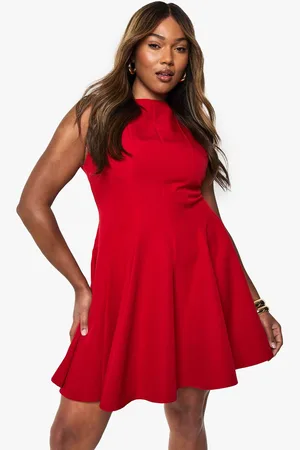 Boohoo Womens plus panelled mini skater dress