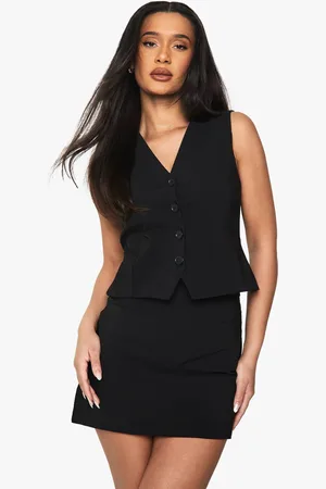 Boohoo Womens Bengaline Split Hem Mini Skirt