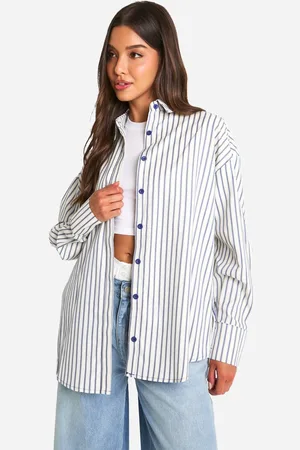 Boohoo Womens Oversized Stripe Shirt