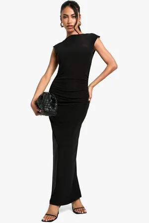 Boohoo Womens Slinky Ruched Midaxi Dress