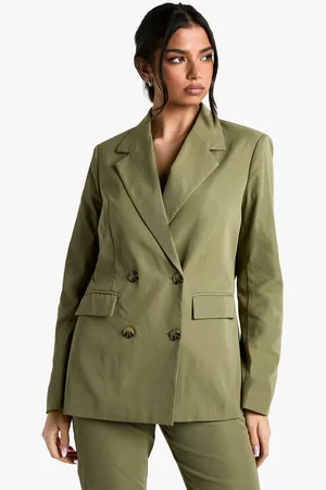 Boohoo Womens Relaxed Fit Double Breasted Blazer