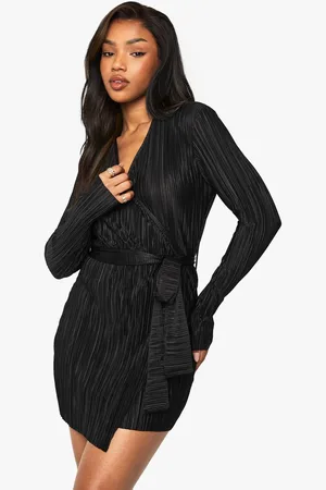 Boohoo Womens Plisse Wrap Mini Dress