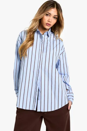 Boohoo Womens Oversized Stripe Shirt