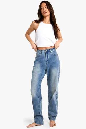 Boohoo Womens The Tall High Waist Mom Jean