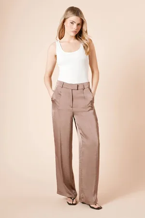 Dorothy Perkins Womens Tailored Satin Straight Leg Trouser