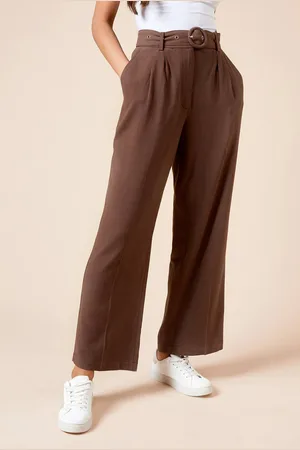 Dorothy Perkins Womens Petite Belted Wide Leg Trouser