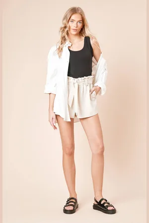 Dorothy Perkins Womens Belted Paper Bag Shorts
