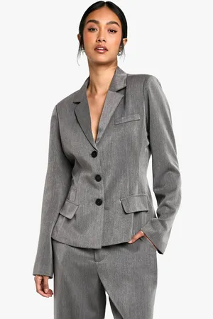 Boohoo Womens Cinched Waist Tailored Blazer