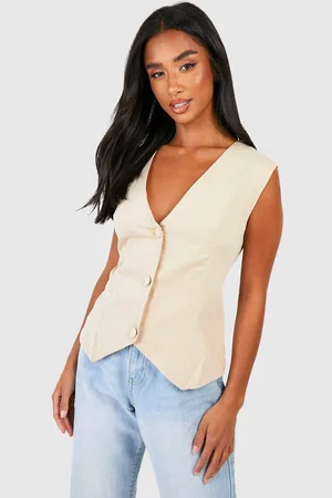 Boohoo Womens Petite Tailored Woven Waistcoat