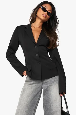 Boohoo Womens Cinched Waist Tailored Blazer