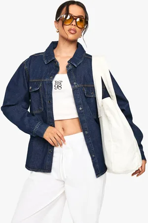 Boohoo Womens Oversized Denim Shirt