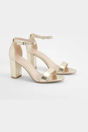 Boohoo Womens Mid Block Barely There Heels