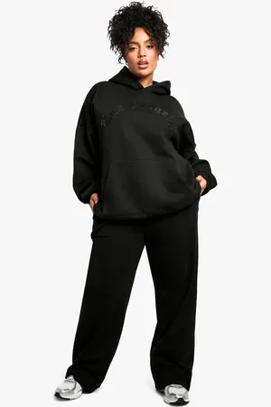 Boohoo Womens BASICS PLUS ELASTICATED WAISTBAND WIDE LEG TROUSER