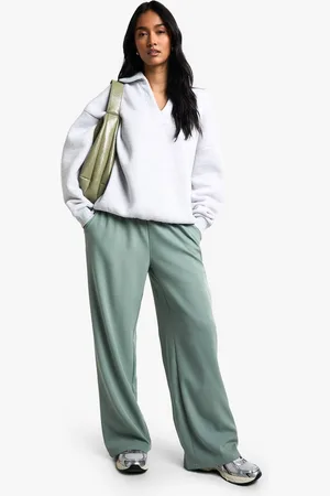 Boohoo Womens Fluid Elasticated Wide Leg Trouser