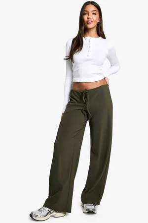 Boohoo Womens Rib Drawstring Trouser