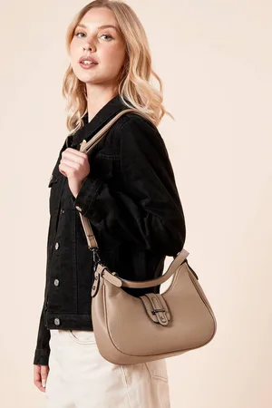 Dorothy Perkins Womens Rhonda Faux Leather Metal Hardware Detail Shoulder Bag