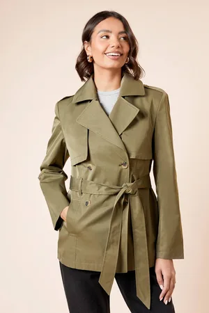 Dorothy Perkins Womens Double Breasted Belted Trench Coat