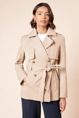 Dorothy Perkins Womens Double Breasted Belted Trench Coat