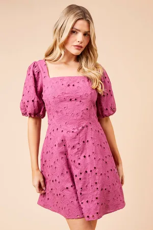 Dorothy Perkins Womens DP Luxe Lace Puff Sleeve Mini Dress