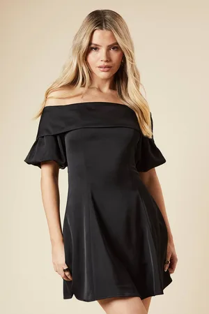 Dorothy Perkins Womens DP Luxe Bardot Seamed Puff Sleeve Mini Dress
