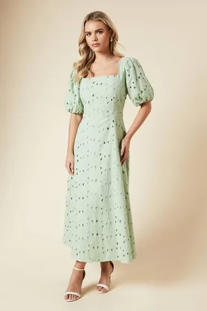 Dorothy Perkins Womens Petite DP Luxe Lace Puff Sleeve Midi Dress