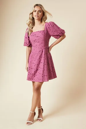 Dorothy Perkins Womens Petite DP Luxe Lace Puff Sleeve Mini Dress