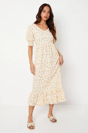 Dorothy Perkins Womens Petite Ditsy Tiered Midi Dress