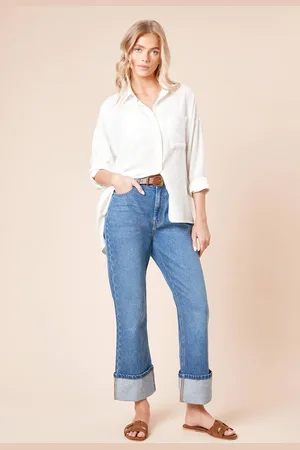 Dorothy Perkins Womens Straight Jean With Turn Up