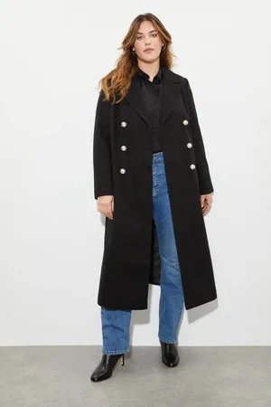 Dorothy Perkins Womens Curve Military Double Breasted Coat