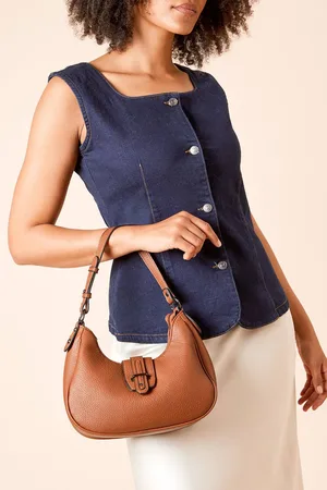 Dorothy Perkins Womens Rhonda Faux Leather Metal Hardware Detail Shoulder Bag