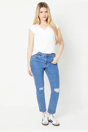 Dorothy Perkins Womens Ripped Detail Mom Jean