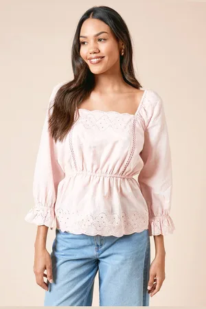 Dorothy Perkins Womens Embroidered Long Sleeve Blouse