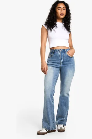 Boohoo Womens The High Waist Flared Jean