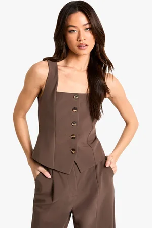 Boohoo Womens Tall Essential Square Neck Waistcoat